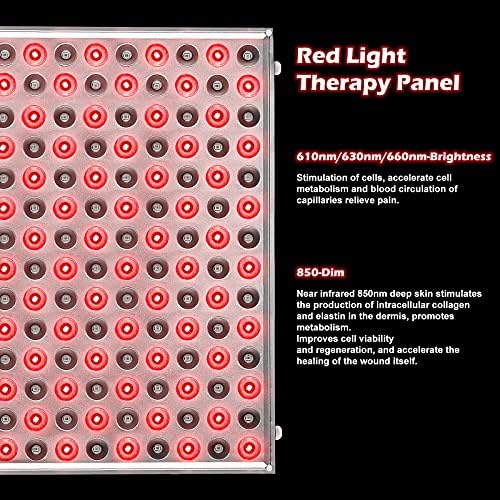 מנורה לטיפול באור אדום של YGROW פאנל 100 וואט, בפאנל אדום 610 ננומטר, 630 ננומטר אדום, אדום עמוק 660