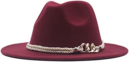 כובע צמר פדורה כובעי פנמה כובע לנשים מתקפלות לנשים עם חגורת אופנה אבזם שולי הרגיש פדורה פדורה פלופית