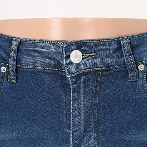 גודל 20 מכנסיים נשים נשים של ללבוש ג 'ינס חותלות עם לבן פרע קצוות ג' ינס מכנסיים ג ' ינס אתחול לחתוך