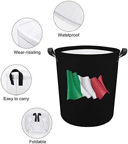 איטליה דגל סל כביסה מתקפל סל כביסה סל אחסון תיק עם ידיות