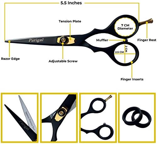 שיער חיתוך מספריים מקצועי שיער מספריים 5.5 - תער קצוות עמיד שיער חיתוך כלים - בעבודת יד בארבר מספריים