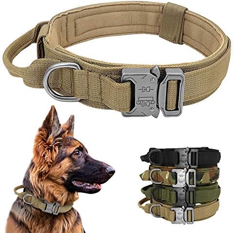 צווארון כלבים טקטי עם ידית צווארון צווארון כלבים צבאי צבאי עמיד