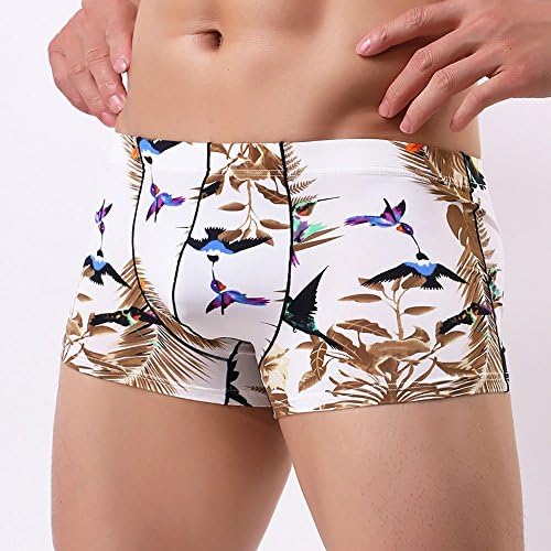 SSDXY גברים טלאים תחתונים תחתונים מדפיסים תקצירי בוקסר מכנסיים קצרים בליטה תחתונים