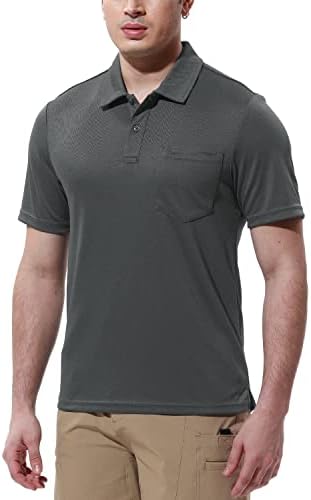 חולצות פולו לגברים של גופונה שרוול קצר יבש בכושר ספורט חולצות גולף חיצוניות עם כיס