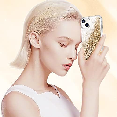 CAKA לאייפון 14 פלוס מארז, iPhone 14 Plus Case Glitter Bling Bling נוזל נוצץ לנשים בנות יוקרה זורמת