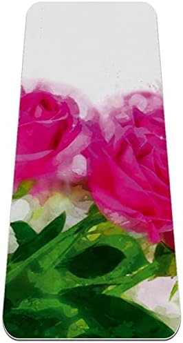 סיבזה צבעי מים ורדים פרחוני בהיר ורוד פרחים פרימיום עבה יוגה מחצלת ידידותי לסביבה גומי בריאות & מגבר;