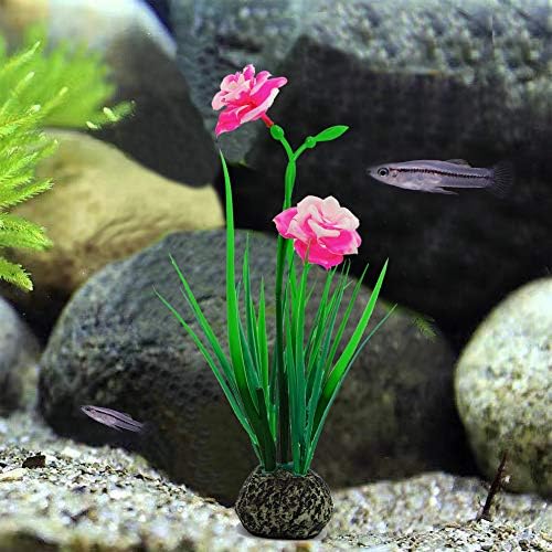 אקווריום יוג'ו תפאורה לקישוט דגים קישוט קישוט צמחי פלסטיק מלאכותיים פרחים בגובה 11.8 אינץ ', פרחים 11.8