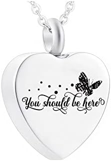 NNJHHG AC311 1 PC תכשיטים מפלדת נירוסטה תליון פרפר בצורת לב כדי להנציח את המנוח קרוב משפחה -אתה צריך