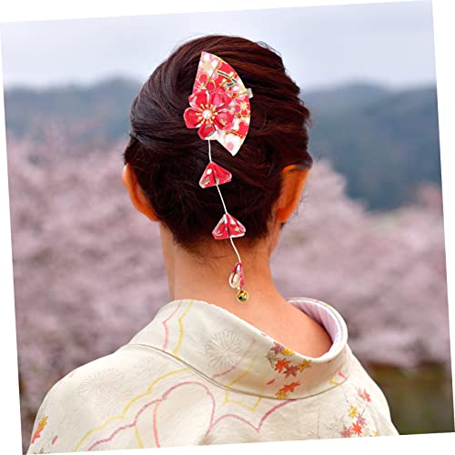TERDYCOCO 1 זוג טיארה לבנות קימונו שיער פרח יפני אביזרי שיער שיער תליון כלה כלה כלה דובדבן פריחת דובדבן