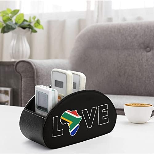 אהבה דרום אפריקה הדפסה טלוויזיה טלוויזיה מרחוק שלט רחוק מחזיק עור PU מעור 5 מגש תאים למארגן שולחן עבודה
