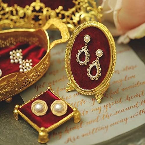 אחסון תכשיטים של ANNCUS בסגנון בארוק רטרו מובלטת תכשיטים רב -פונקציונליים לשילוב קופסאות אחסון -