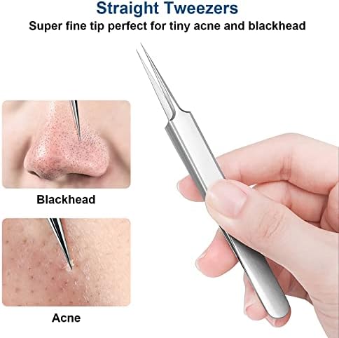 ערכת כלים של CGBE PIMPLE POPPER, כלי מסיר Blackhead, ערכת הסרת אקנה אקנה של Comedone, פינצטה של ​​Whitehead