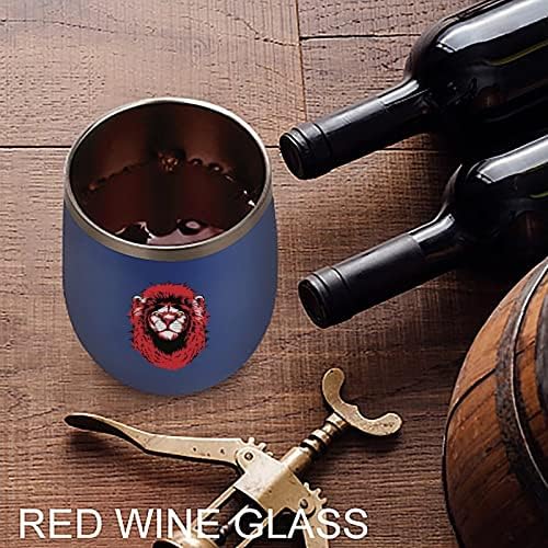 אדום שיער האריה ראש בקבוק כוס עם מכסה מבודד נירוסטה כוס כפול קיר משרד בית כוסות