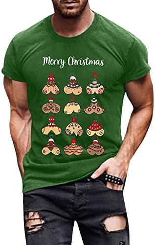 XXBR לחג המולד חולצות שרוול קצר לחולצות לגברים, מכוער חג המולד מעצב הדפס תלבושות אימון גרפי מצחיק