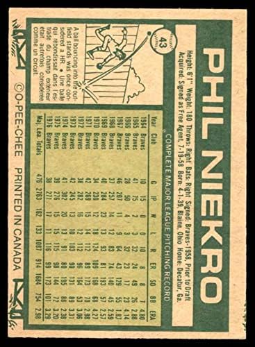 1977 O-PEE-CHEE 43 PHIL NIEKRO SAN FRANCISCO GIANTS NM GIANTS