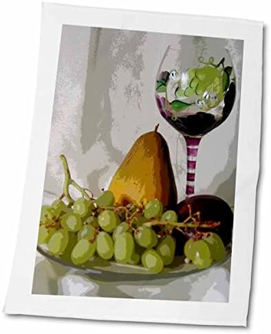 3DROSE FOLLENE FOOD ומשקאות - גביע יין ממוסגר עם ציור פירות - מגבות