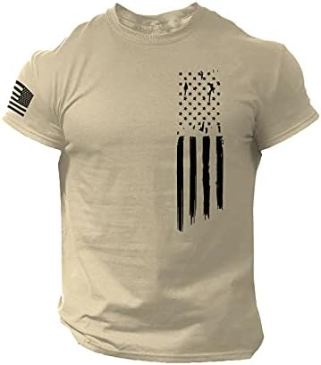 חולצת טריקו של דגל אמריקאי של גברים קיץ שרוול מזדמן חולצות גרפיות חולצות הדפסה צמרות אימון שרירים מגניב
