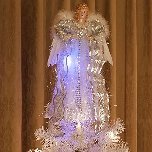 יצירות חכמות טופר עץ חג המולד של מלאך LED 12 אינץ