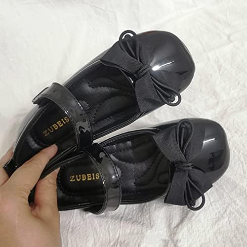 נעלי עור פנינה נעליים בודדות אופנה עם סוליות רכות נעלי עור קטנות שחורות מרי ג'יין סנדלי ילד יחיד