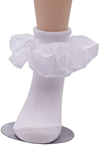 ילדות קטנות לפרוע תחרה גרבי כותנה גרביים לתינוקת גרבי שמלה מטורפות