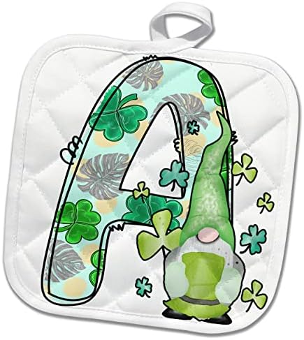 3drose St Patrics Day Monogram monogram ראשוני A - Potholders