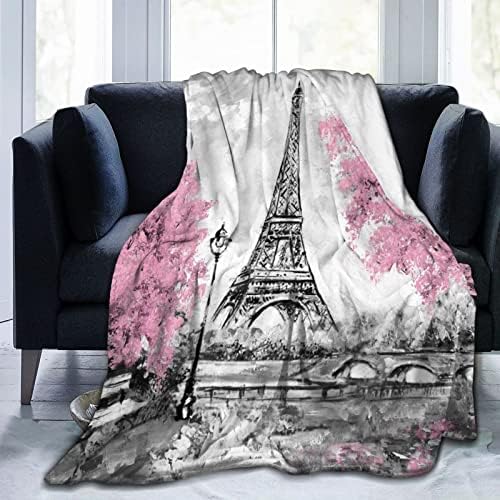 Perinsto Paris Paris Eiffel מגדל זורק שמיכה רכה אולטרה רכה כל העונה שמיכות צמר דקורטיביות לכיסא מיטה