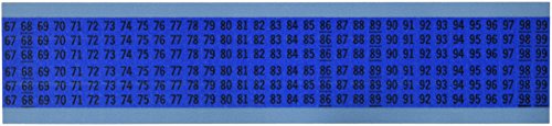 בריידי וו-67-99-ויניל בד, שחור על כחול, מספרים עוקבים חוט סמן כרטיס-שחור על כחול