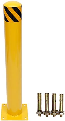 Loyalheartdy בטיחות בולארד פוסט, 24 H 4.5 D צינור צהוב בולרי מפלדה מחסום חניה, מחסום בטיחות צינור אבקה