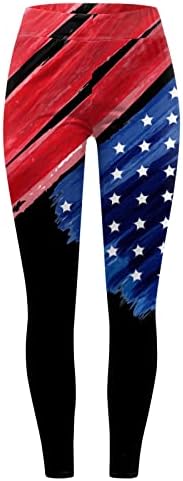4 יולי גבוהה מותן חותלות לנשים אמריקאי דגל יוגה אימון חותלות אולטרה רך מוברש נמתח אימון כושר מכנסיים