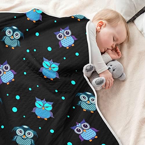 Cataku Owl Cartoon Dot Moket Baby שמיכה לבנים בנות שמיכות פעוטות כותנה מיטה לזרוק שמיכת תינוק רכה וחמה