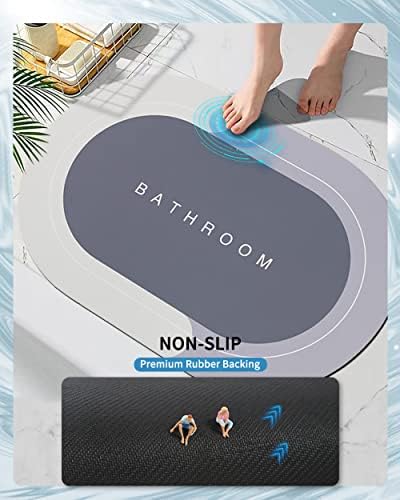 דפרניט גומי החלקה מהיר יבש שטיחי אמבטיה סופר סופג דק אמבטיה מחצלת להתאים תחת דלת, אופנה רחיץ סגלגל אמבטיה
