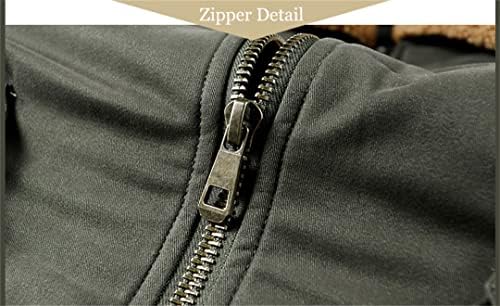 ז'קט ג'ינס צבאי גברים בגדי רחוב פליס עבה חורף חורף חורף רב-כיס מעיל מטען