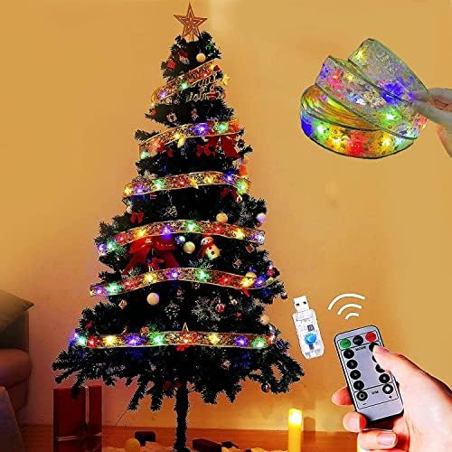 Uninke 32.8ft אורות סרט חג המולד אורות 2 חבילות, 100 אורות מיתר סרט LED, חיבור USB עם מרחוק, 8 מצבים