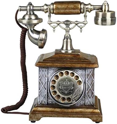 KLHHHG עיצוב טלפון עתיק - טלפון סיבובי - טלפון רטרו כבל