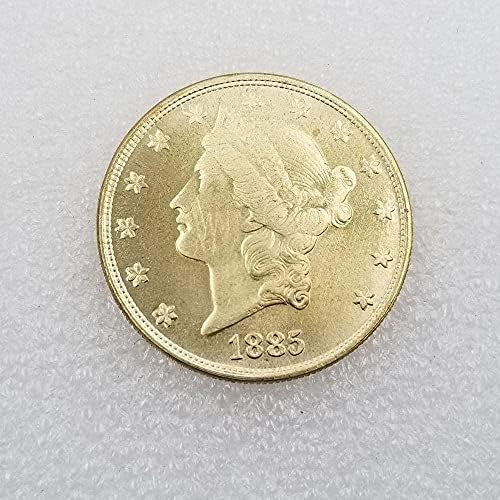 מלאכות עתיקות 1885 סמק מהדורת מטבע זהב אמריקאי מטבע סילבר סילבר סילבר סילבר סילבר סילב
