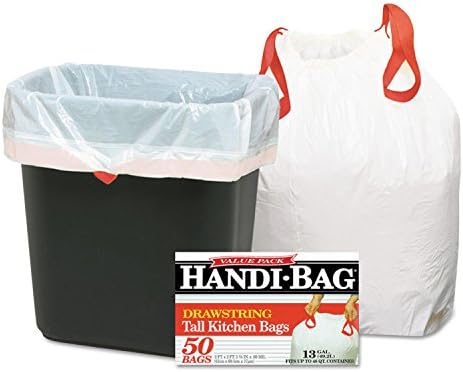 Handi-Bag Hab6dk50 שקיות מטבח משיכה 13gal 0.6mil 24 x 27 3/8 לבן 50/קופסא
