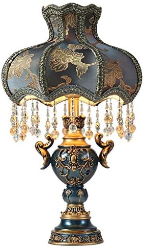 ZXZB מנורה מנורה שולחנית מנורה בסגנון אירופאי מנורת מיטה נסיכה פסטורלית פסטורלית אבקת אורבנט קישוט שרף