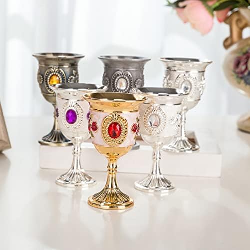 קוקטייל משקפיים בציר בית תפאורה בציר קטן יין גביע סגסוגת: 2 יחידות פרח חריטת דפוס לבן יין כוסות עבור