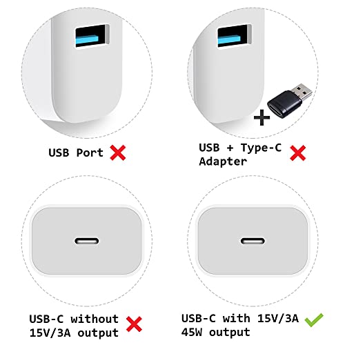 משטח MQDITH חיבור ל- USB C כבל טעינה תואם ל- Microsoft Surface Pro 7/6/5/4/3, פני השטח GO 2/1, מחשב