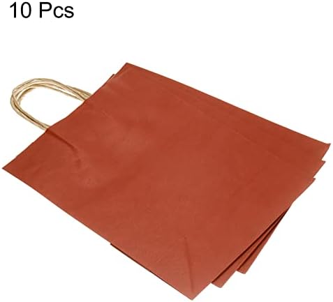 שקית מתנת נייר בגודל 14 על 6 על 16 אינץ ' עם ידית, שקית קמעונאית לקניות 10 חבילות לטובת מסיבה, אדום