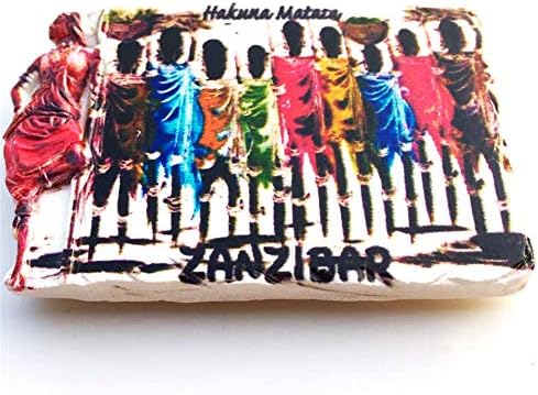 זנזיבר טנזניה מקרר מגנט 3 ד שרף בעבודת יד מלאכת תיירות נסיעות עיר מזכרות אוסף מקרר מדבקה