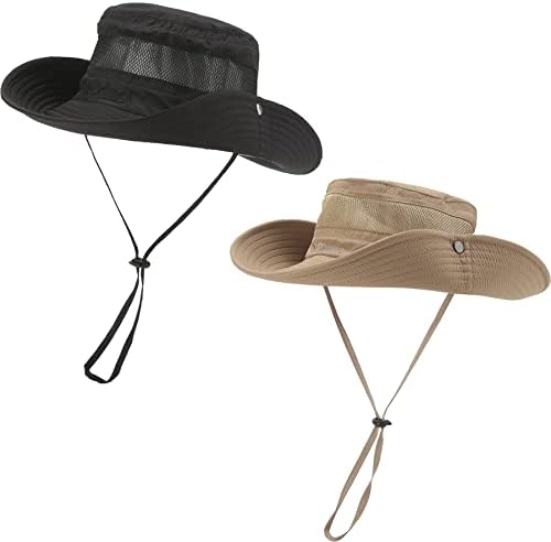 כובעי שמש של Rosdkcru לגברים רחבים שוליים נשים דיג חוף דיג חיצוני ספארי בוני כובע UPF 50+ הגנה מפני