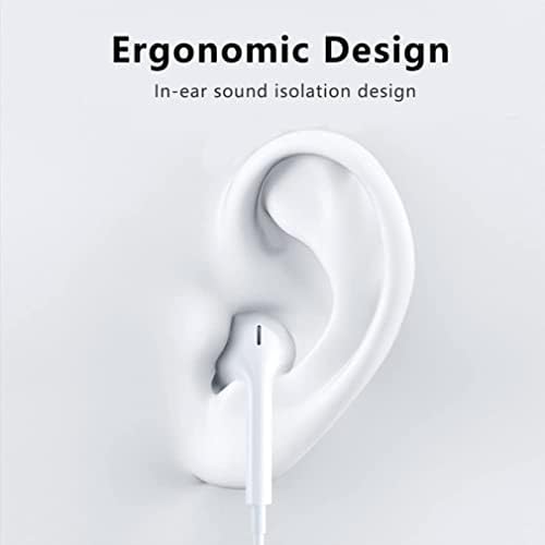 אוזניות של אפל אוזניות קוויות עם מחבר ברק 【Apple MFI מוסמך】 סטריאו סטריאו באוזן מבטל אוזניות לבידוד