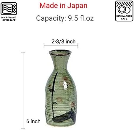 יפניברגין 2727, בקבוקי סאקה יפנית אותנטית סאקי קארף סאקה סאקה, פריחת שזיף ירוקה בהירה, 9.5 גרם, מיוצרת