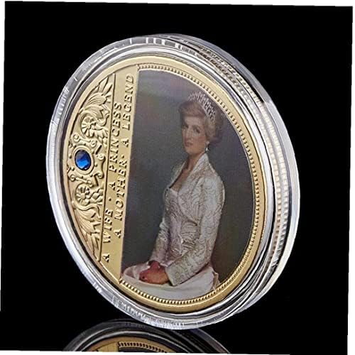 Froiny 1pc נסיכה דיאנה דיאנה מטבע זיכרון מלכת מזכרות אוסף מטבעות מתנות מטבעות אספנות זהב, 40*3 ממ