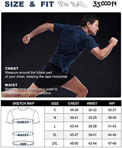 חולצות אימון לגברים בגודל 33,000ft מתאימים יבש לחות בביצועי שרוול קצר חולצות אתלטיות פעילות לגברים