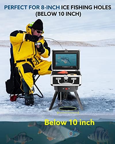 מצלמת דיג מתחת למים של Eyoyo וחצובה חצובה טאנר 9 אינץ 'צג LCD 720p מצלמת דייג W/ 12 PCS אורות IR 30M