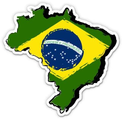 צורת כפרי דגל ברזיל - מדבקת ויניל 3 אינץ