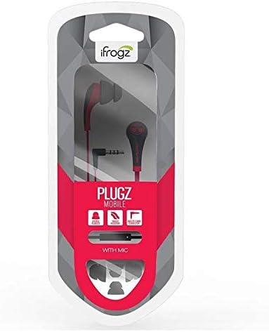 IFROGZ IFPZMB-RD0 תוסף זיהום אוזניים, אוזניים למכשירים ניידים, אדום