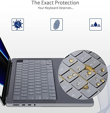 מגן כיסוי מקלדת Digi-Tatoo עבור 2023/2022 MacBook Air 13 / Pro 14 / Pro 16 , פרימיום אולטרה דק 0.18
